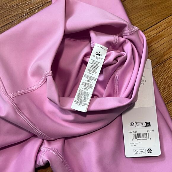 Alo Yoga High Waist Airlift Legging Candy Heart Pink (Full Length) Black XS NWT - Picture 8 of 8